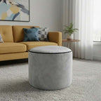 Luxury Velvet Large Round Bean Bag Ottoman Soft Plush Velvet Stool Pouffe