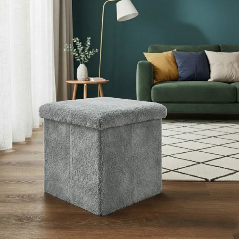 Teddy Soft Square Storage Box with Lid Elegant Organizer for Any Room