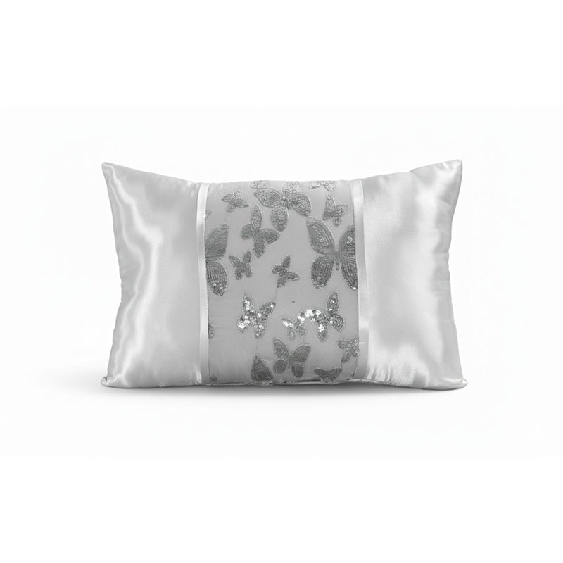 Oblong Butterfly Sequin Cushion Luxury Rectangular Decorative Accent