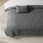 Damask Velvet Border Duvet Cover Elegant Soft Touch Luxury Bedding