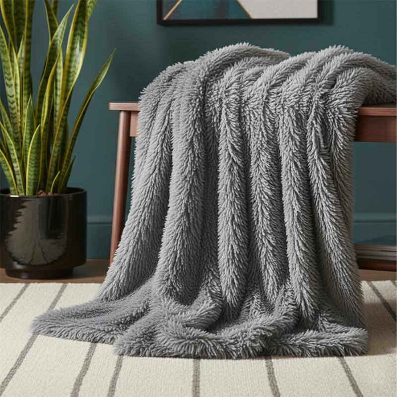 Cuddly Extra Fluffy Throw Ultra Soft Plush Blanket for Sofa Bed Home Decor