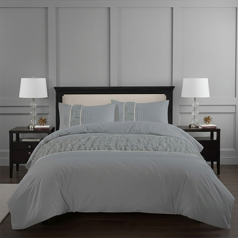 Ruffle Design Duvet Cover Soft Elegant Bedding Set with Pillowcases