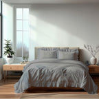 Duvet Cover And Pillowcase Set Pink Teal White Green Silver Frilled Design Polycotton Linen