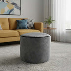 Luxury Velvet Large Round Bean Bag Ottoman Soft Plush Velvet Stool Pouffe