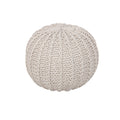 Cable Knit Round Pouffe Chunky Seat Decor Footstool Ottoman 100% Cotton Handmade