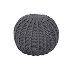 Cable Knit Round Pouffe Chunky Seat Decor Footstool Ottoman 100% Cotton Handmade