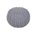 Cable Knit Round Pouffe Chunky Seat Decor Footstool Ottoman 100% Cotton Handmade