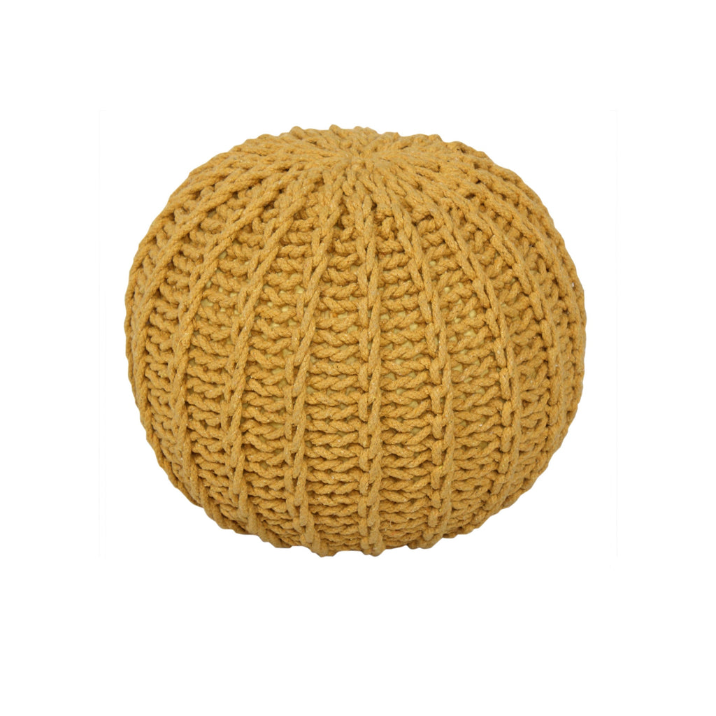 Cable Knit Round Pouffe Chunky Seat Decor Footstool Ottoman 100% Cotton Handmade