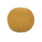 Cable Knit Round Pouffe Chunky Seat Decor Footstool Ottoman 100% Cotton Handmade