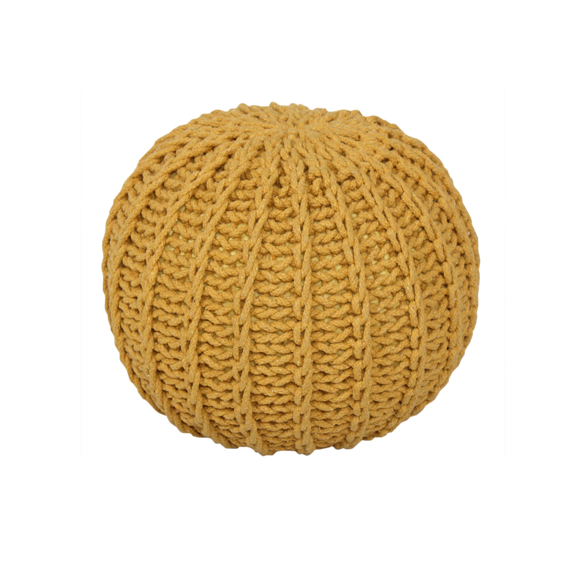 Cable Knit Round Pouffe Chunky Seat Decor Footstool Ottoman 100% Cotton Handmade
