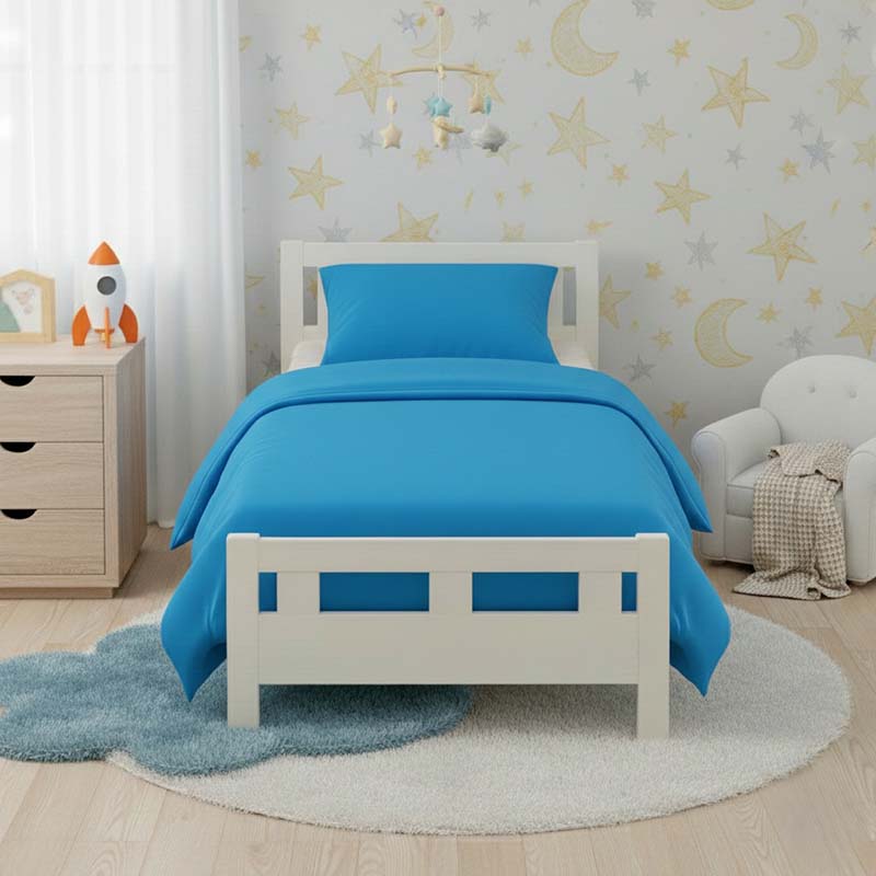 Flannelette Cotton Cot Bed Duvet Cover Set Brushed Warm Bedding Set