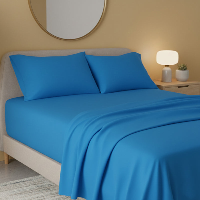 Flannelette Flat Sheet Soft Brushed Cotton Bedding for Warmth Comfort