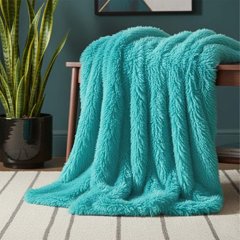 Cuddly Extra Fluffy Throw Ultra Soft Plush Blanket for Sofa Bed Home Decor