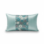 Oblong Floral Sequin Cushion Luxury Rectangular Decorative Accent