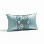 Oblong Floral Sequin Cushion Luxury Rectangular Decorative Accent