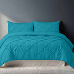 Pintuck Pinch Pleated Polycotton Duvet Cover And Pillowcases Set Bed Linen