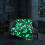 Glow in the Dark Outerspace Blanket Soft Galaxy Night Sky Throw for Kids