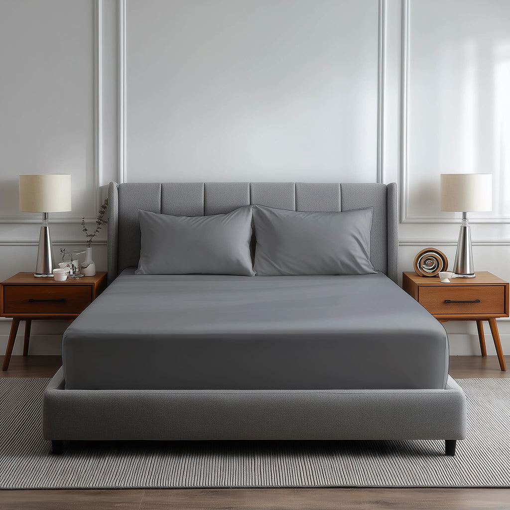 Luxury 200TC Soft Touch Fitted Sheet Bed Linen 40cm Extra Deep Skirt