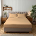 Microfibre Soft Touch Fitted Sheet 25cm Skirt Plain Dyed Bed Linen