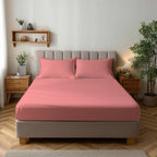 Microfibre Soft Touch Fitted Sheet 25cm Skirt Plain Dyed Bed Linen