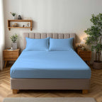 Microfibre Soft Touch Fitted Sheet 25cm Skirt Plain Dyed Bed Linen