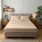 Microfibre Soft Touch Fitted Sheet 25cm Skirt Plain Dyed Bed Linen