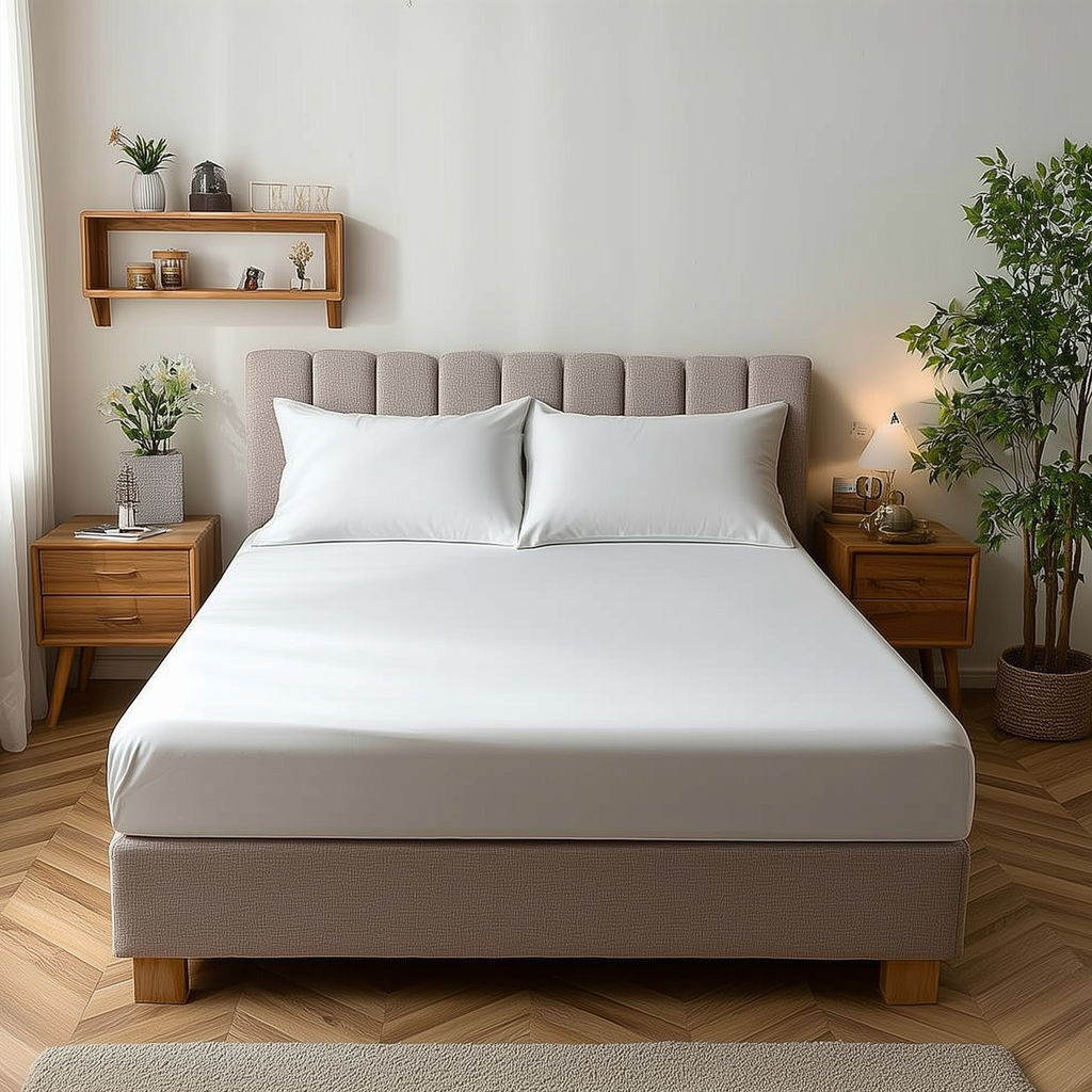 Microfibre Soft Touch Fitted Sheet 25cm Skirt Plain Dyed Bed Linen
