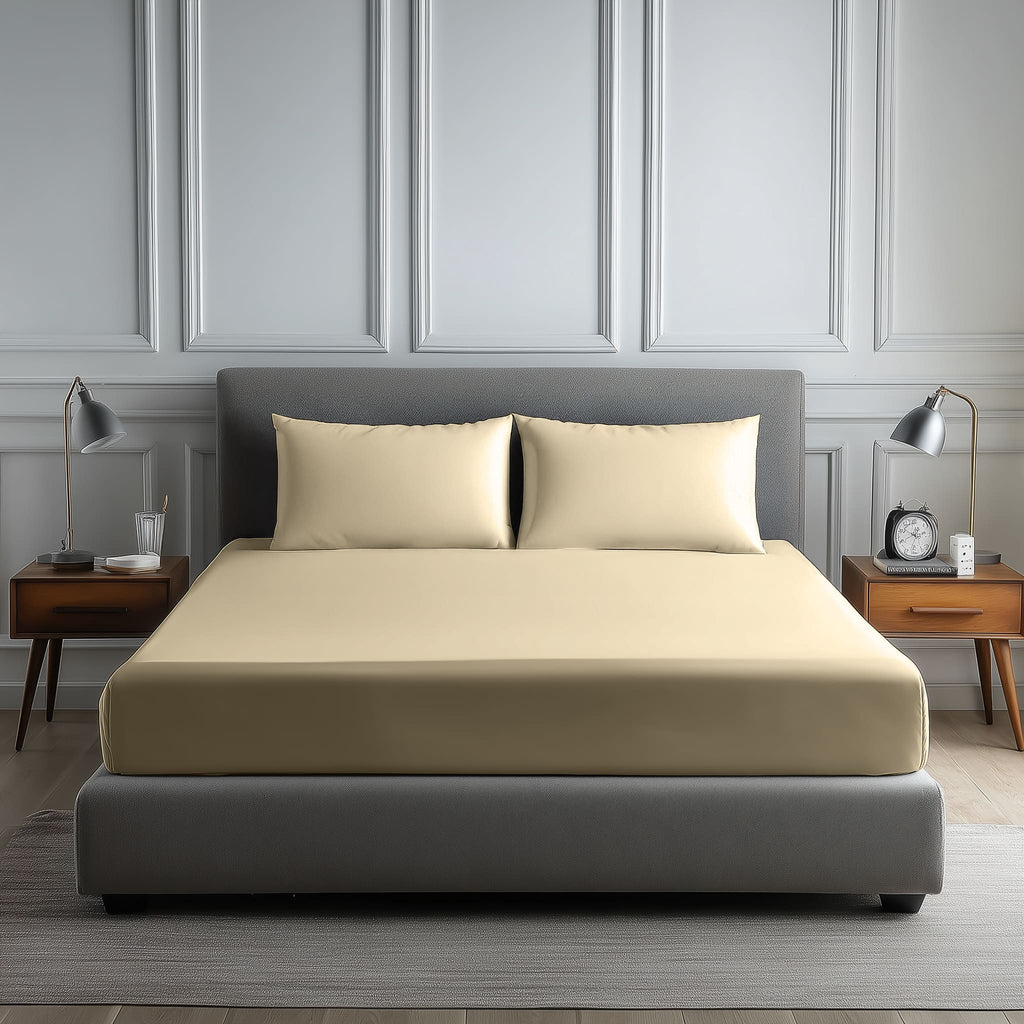 Luxury 200TC Soft Touch Fitted Sheet Bed Linen 30cm Extra Deep Skirt