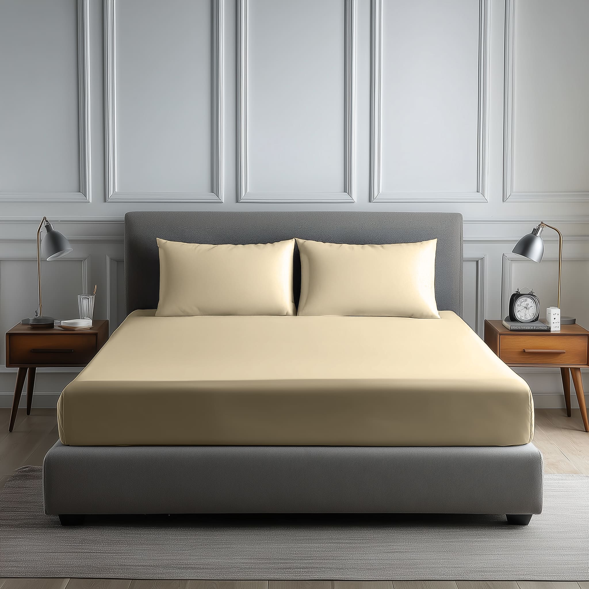 Luxury 200TC Soft Touch Fitted Sheet Bed Linen 30cm Extra Deep Skirt