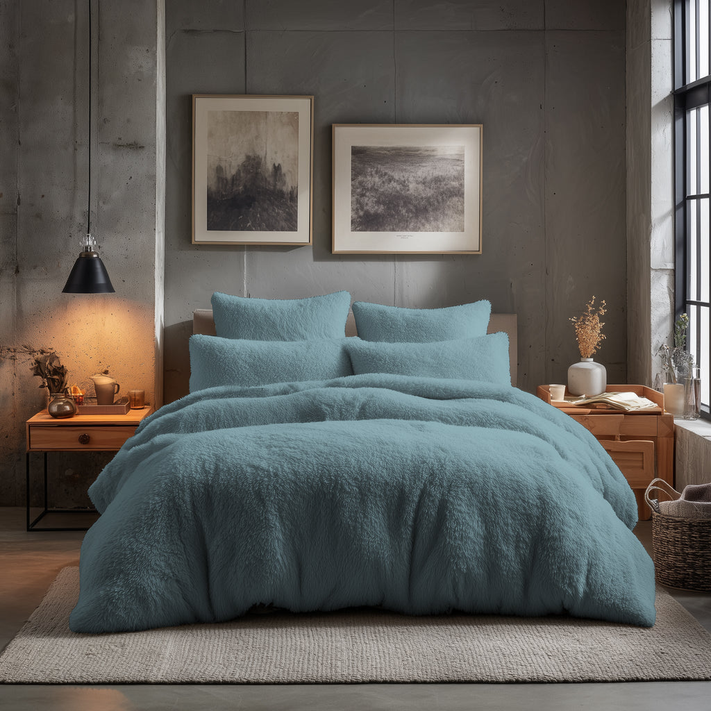Teddy Bear Fleece Duvet Cover & Pillow Case Set