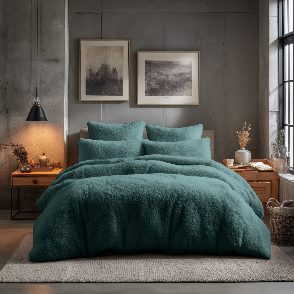 Teddy Bear Fleece Duvet Cover & Pillow Case Set