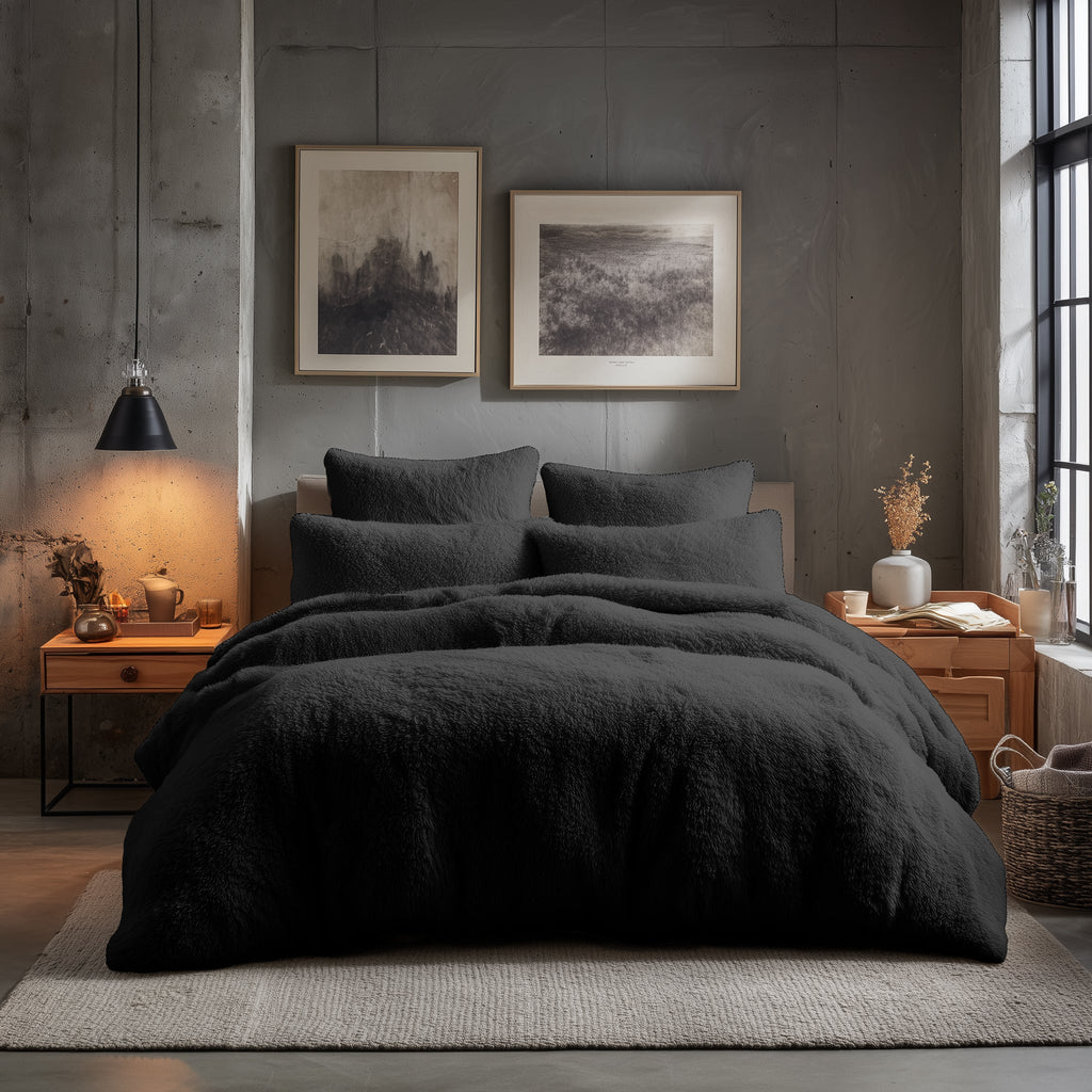 Teddy Bear Fleece Duvet Cover & Pillow Case Set