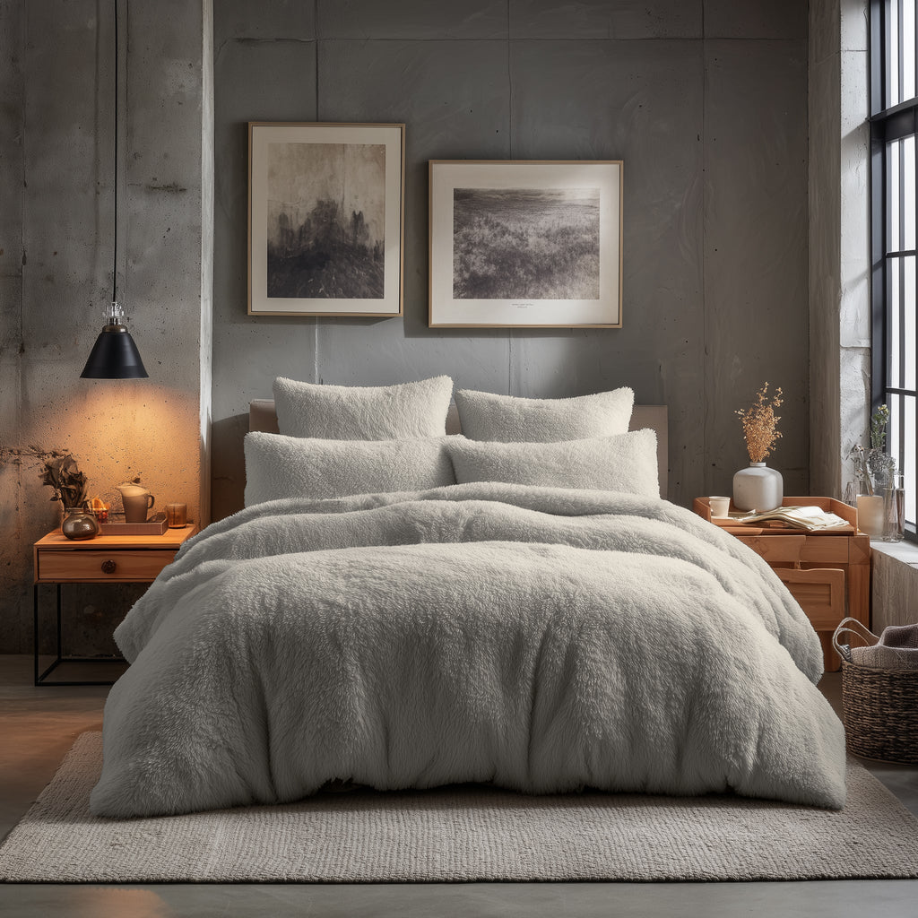 Teddy Bear Fleece Duvet Cover & Pillow Case Set