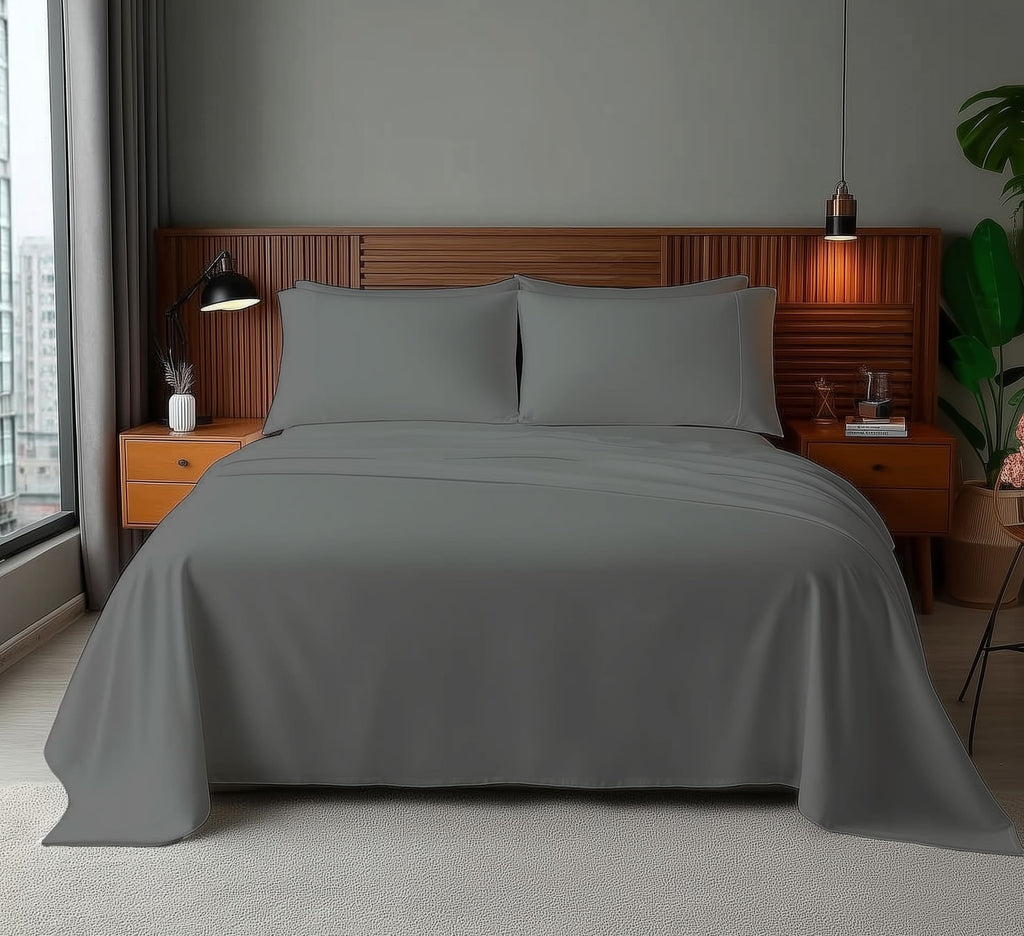 Microfibre Soft Touch Flat Sheet Plain Dyed Bed Linen