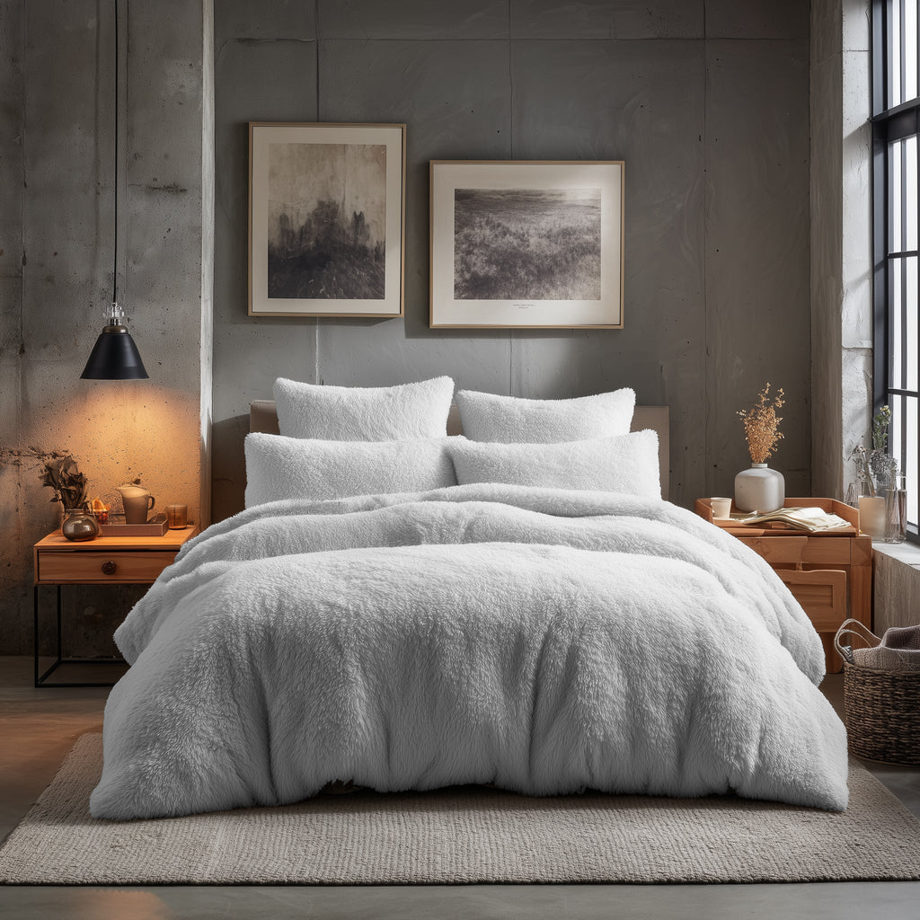 Teddy Bear Fleece Duvet Cover & Pillow Case Set