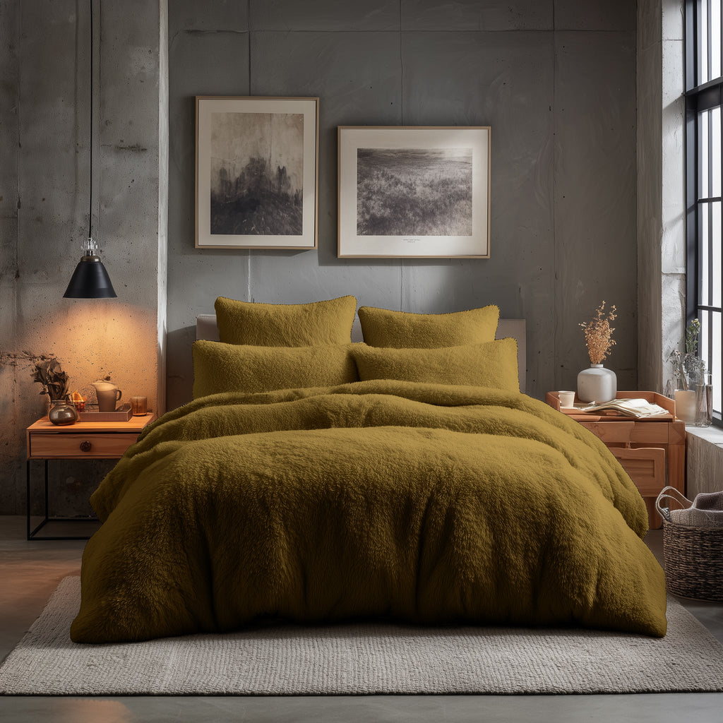 Teddy Bear Fleece Duvet Cover & Pillow Case Set