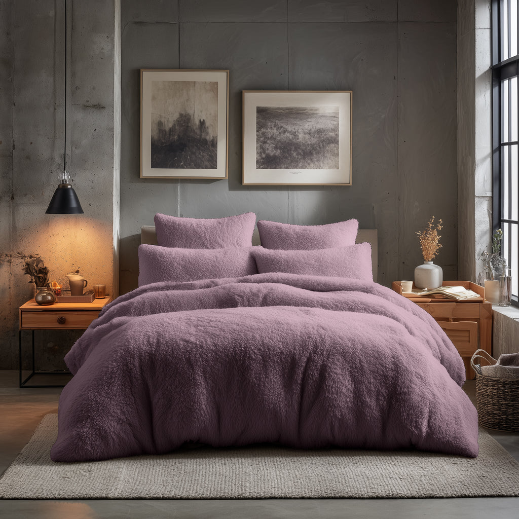 Teddy Bear Fleece Duvet Cover & Pillow Case Set