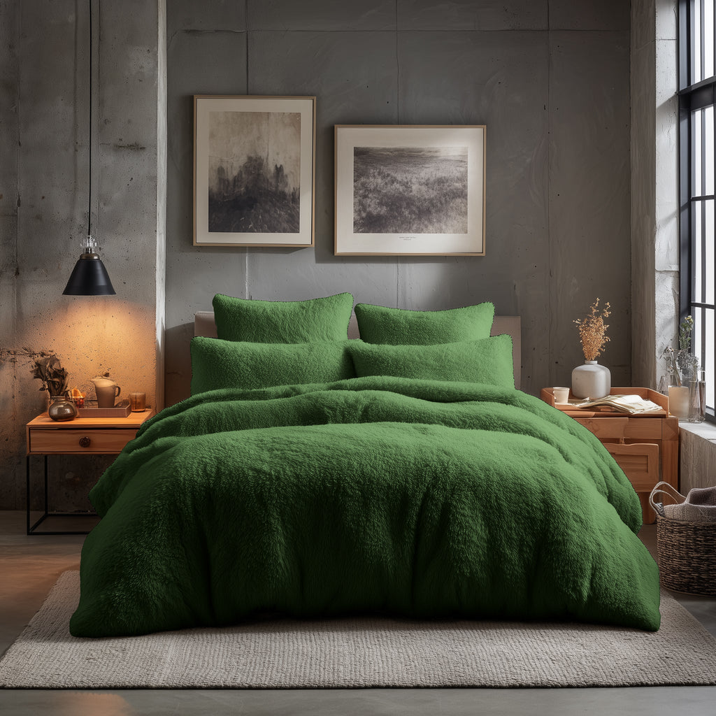 Teddy Bear Fleece Duvet Cover & Pillow Case Set