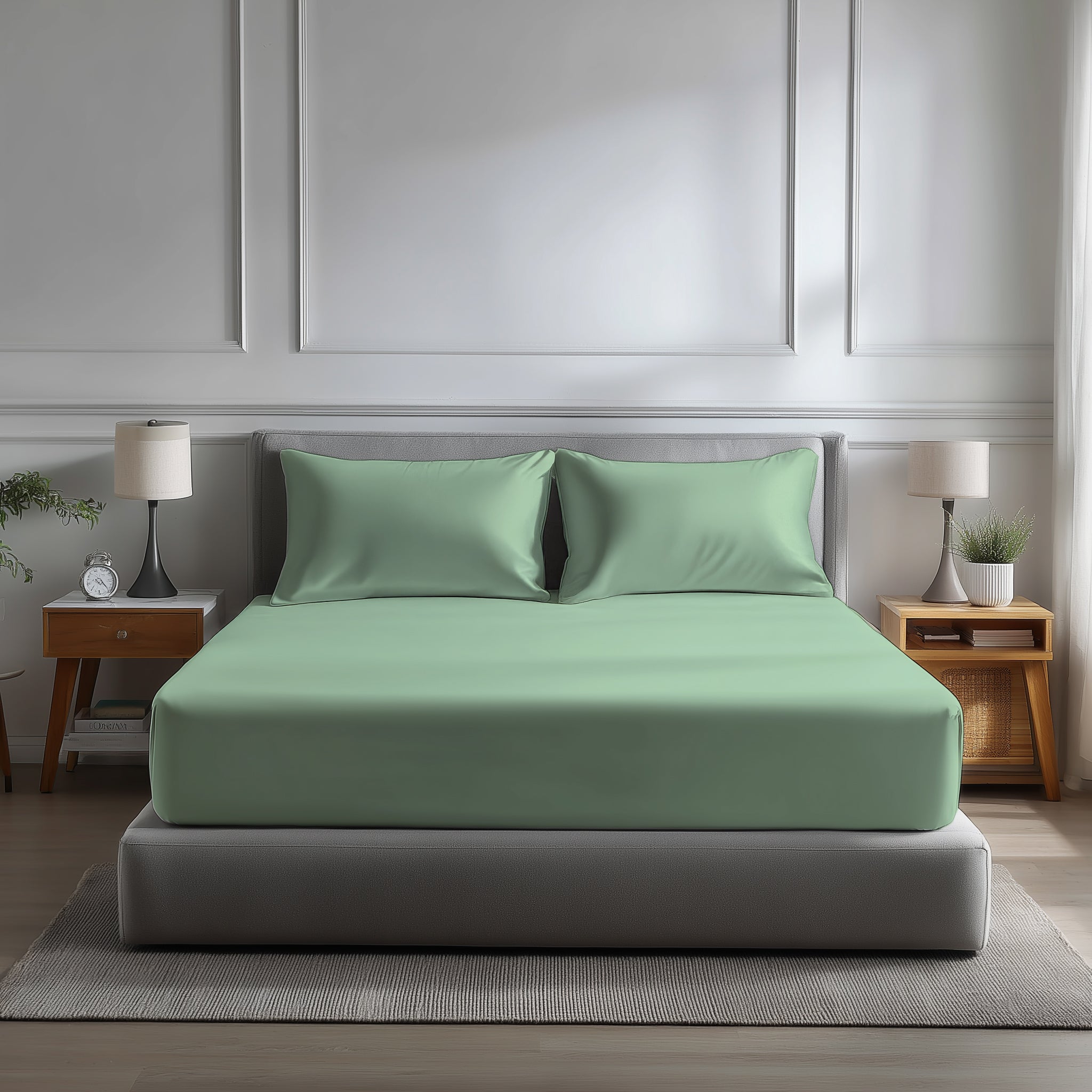 Microfibre Soft Touch Fitted Sheet 40cm Extra Deep Skirt Plain Dyed Bed Linen