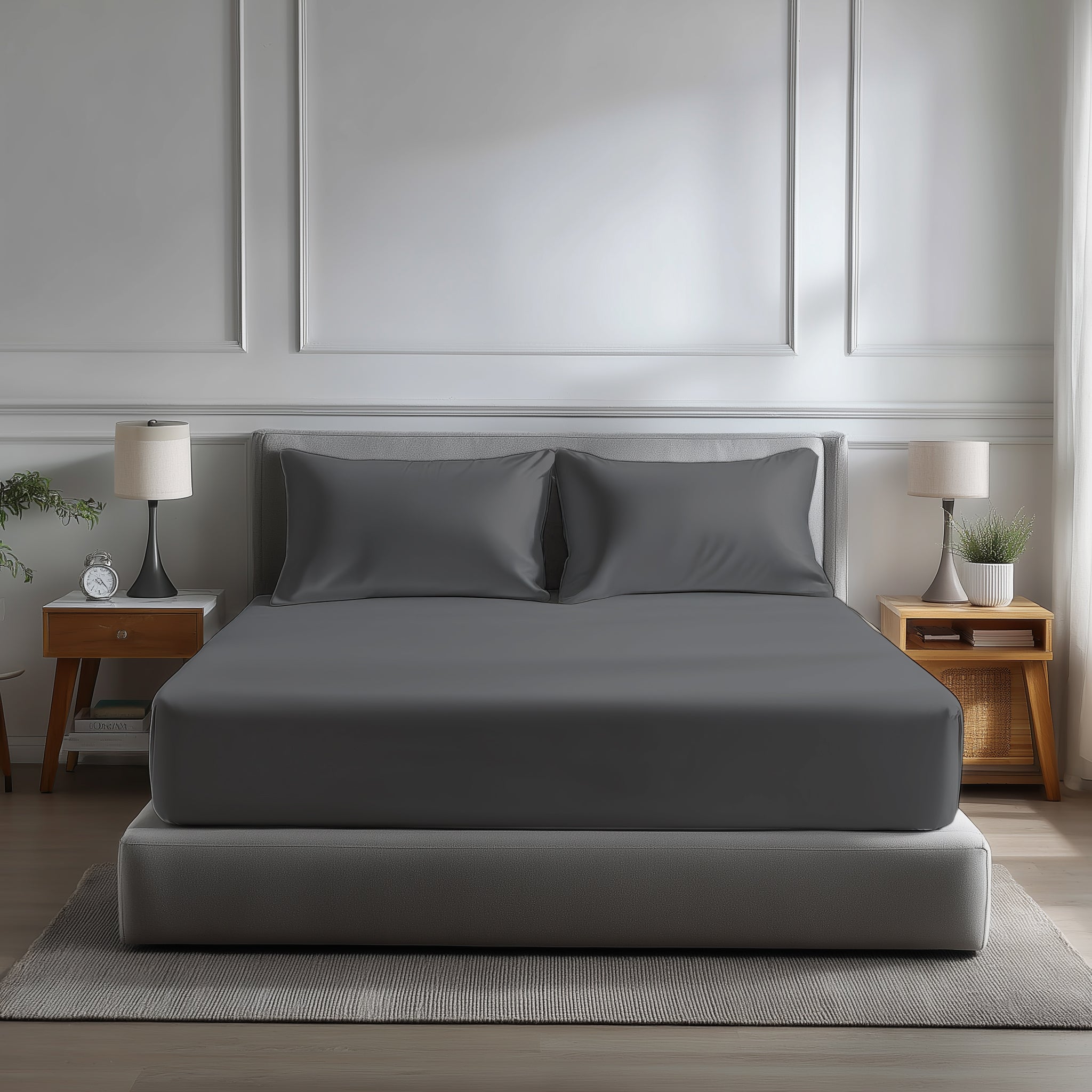 Microfibre Soft Touch Fitted Sheet 40cm Extra Deep Skirt Plain Dyed Bed Linen