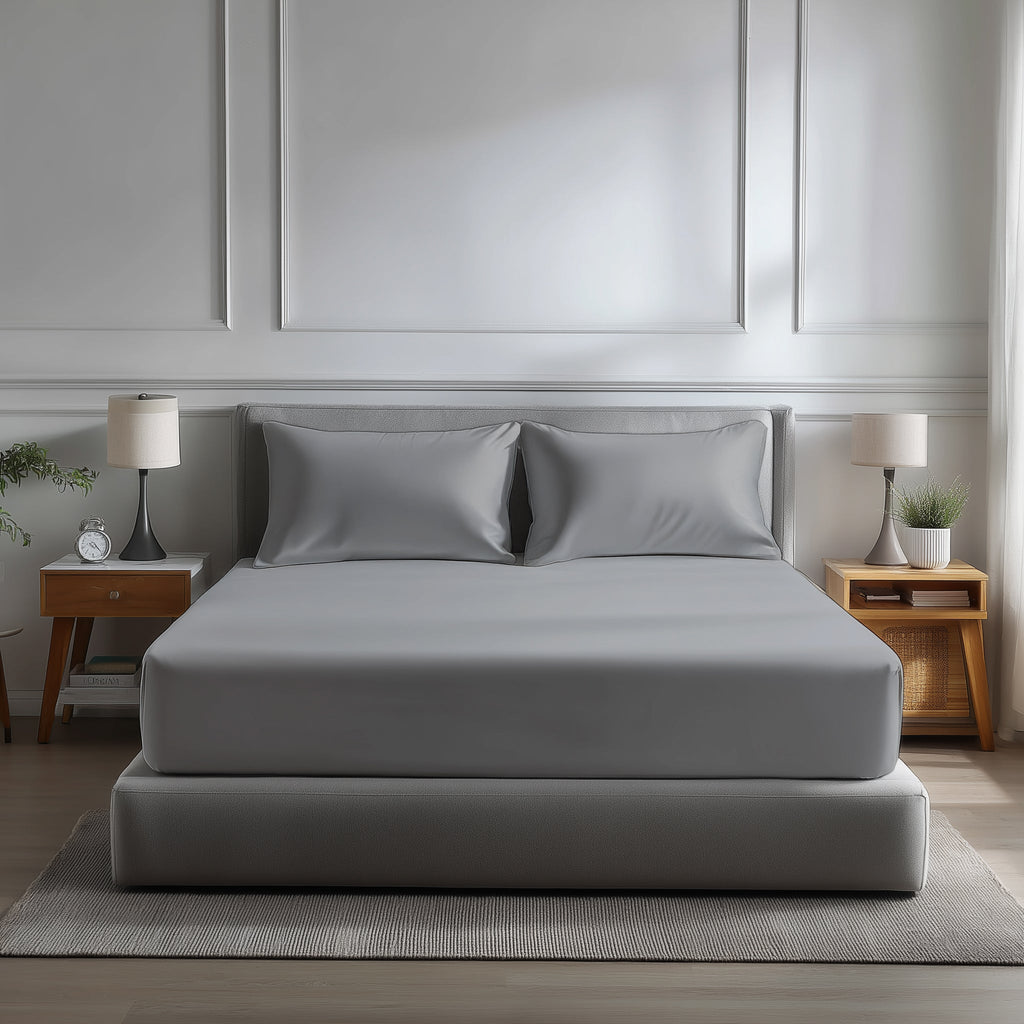 Microfibre Soft Touch Fitted Sheet 40cm Extra Deep Skirt Plain Dyed Bed Linen