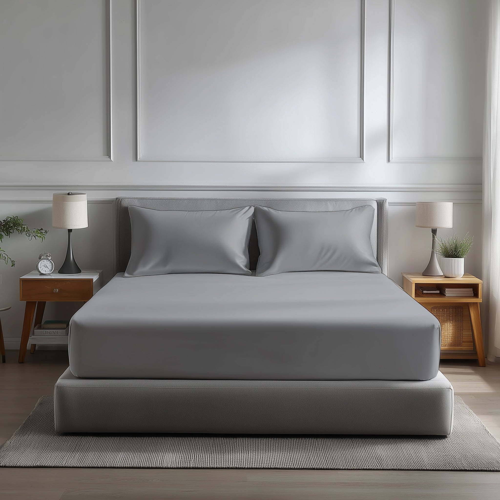 Microfibre Soft Touch Fitted Sheet 40cm Extra Deep Skirt Plain Dyed Bed Linen