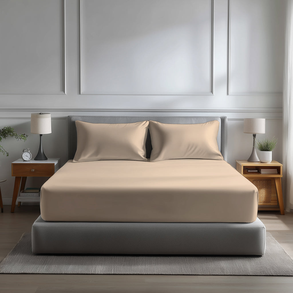 Microfibre Soft Touch Fitted Sheet 40cm Extra Deep Skirt Plain Dyed Bed Linen