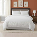 Embossed Stripe Duvet Cover Soft Microfibre Bedding with Pillowcases
