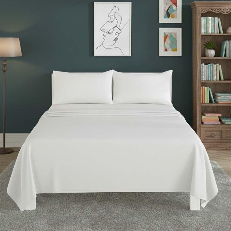 Easy Care Flat Bed Sheet Polycotton Durable Low Maintenance Bedding