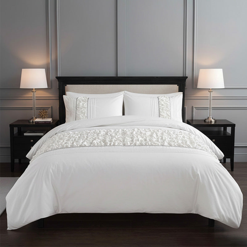 Ruffle Design Duvet Cover Soft Elegant Bedding Set with Pillowcases