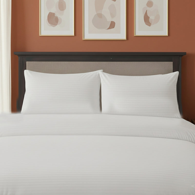 Microfibre Soft Touch Satin Stripe Housewife Pillowcase Pair