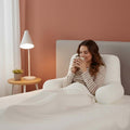 Back Rest Reading Pillow for Bed With Teddy Fleece Soft Cover