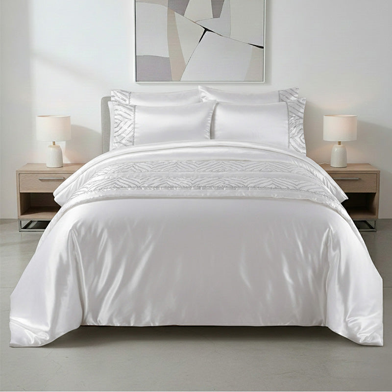 Shimmer Duvet Cover Set Luxury Bedding with Elegant Metallic Finish