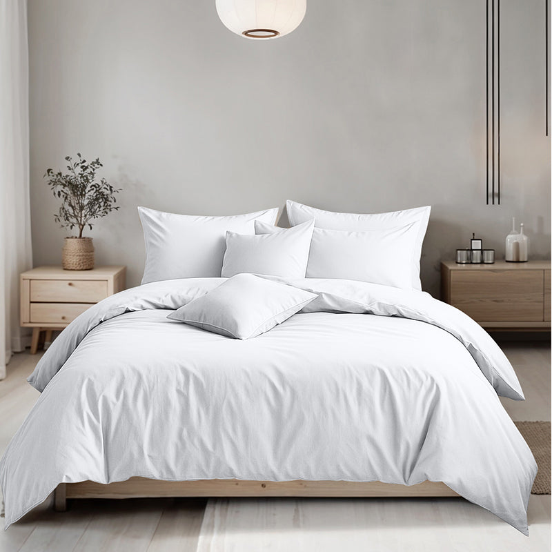 Plain Dyed Easy Care Polycotton Duvet Cover And Pillowcases Set Bed Linen